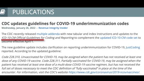 From April 2023 CDC Creates codes for Doctors to keep track of people who refuse the C19 jab.