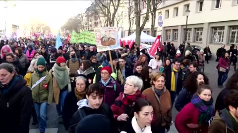 Parisians march over France's pension reform plans