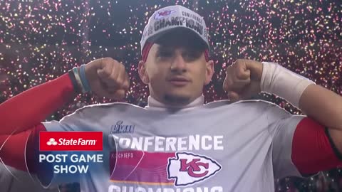 Kansas City Chiefs WILD AFC Championship trophy celebration + 1 second of a verizon commercial