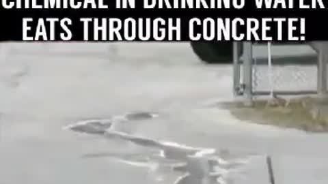 Fluoride leak eating through concrete but hey lets put it in the drinking water.