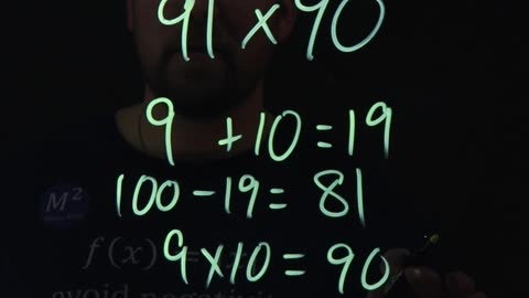 How to multiply 2-digit numbers | 91x90 | Minute Math Tricks Part 148 #shorts