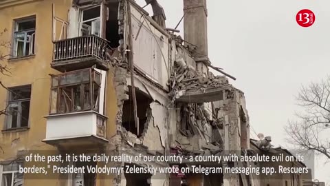 Russian missile destroys Ukrainian apartment building; 3 dead, say police