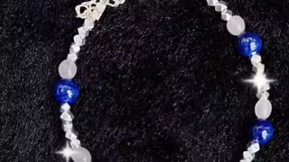 GN-20240923-04 Fashion lapis lazuli and rose quartz bracelet with 925 sterling silver faceted