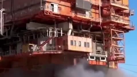 Legs blown off massive oil rig