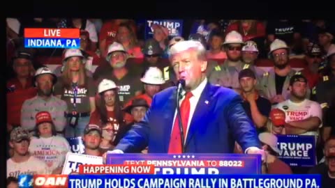 OAN trump holds campaign rally in battleground PA Monday 08:22 pm