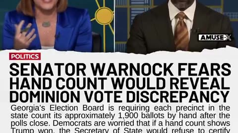 Sen Warnock is more concerned about the accuracy of a hand count than Voting Machines