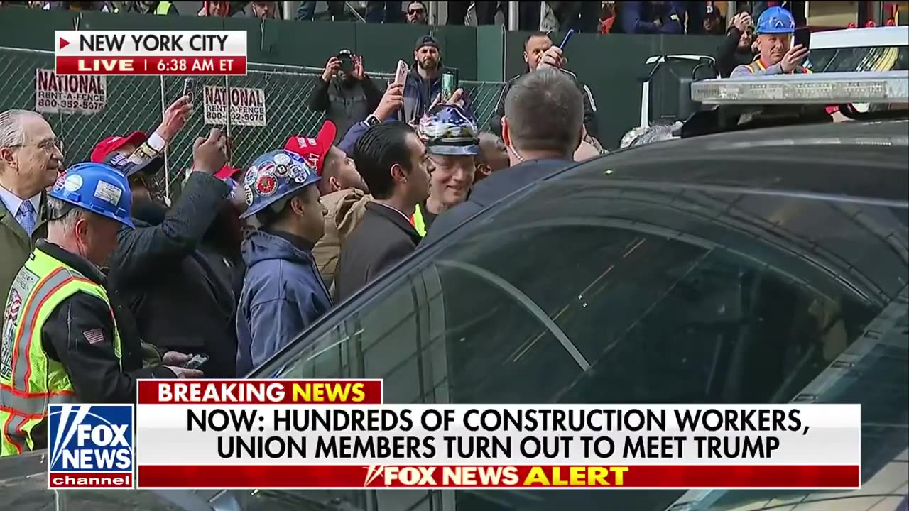 Trump greets supporters, union workers at NYC construction site: 'Amazing show of affection'