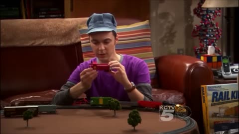 Sheldon Playing With His Train Set - The Big Bang Theory