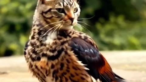 Bird with cat head