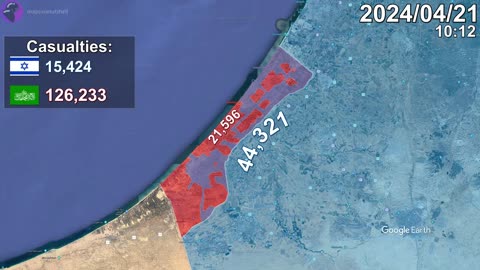 Israel-Hamas War: Every Day to August Mapped using Google Earth