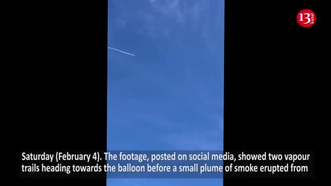 Suspected Chinese spy balloon shot down in eyewitness video