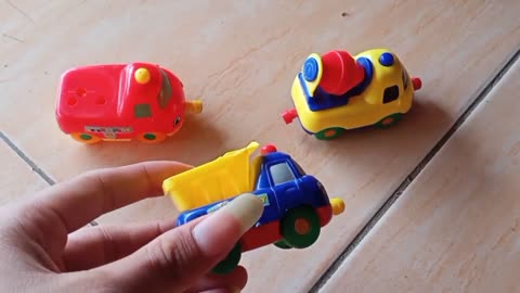 playing fun children's cars, articulated cars