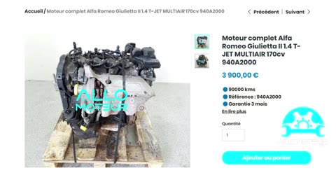 ALLOMOTEUR.COM - Moteur complet Alfa Romeo Giulietta II 1.4 T-JET MULTIAIR 170cv