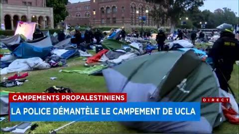 Campements propalestiniens- la police démantèle les barricades à l'UCLA