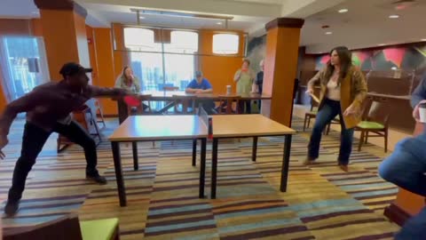 🏓🏓 Watch Amanda Grace and Manuel Johnson play an intense game of ping pong!🏓🏓