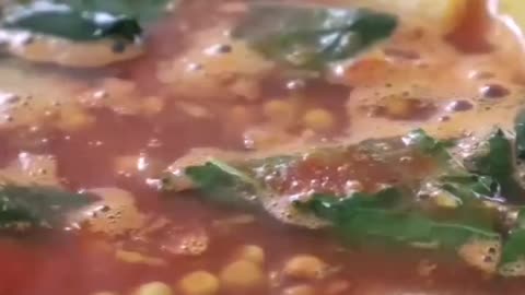 Easy Curry Lentil Soup with greens