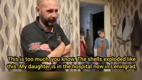 The child of this man was shot by a Ukrainian sharpshooter