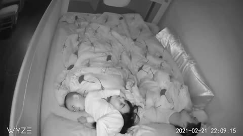 Baby Monitor Captures_ Parents Switching Places to Trick their Baby