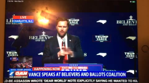 OAN Vance speaks at believers & ballots coalition Monday 07:24 pm