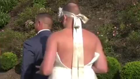 Groom sees his best friend in wedding dress