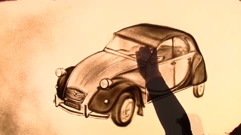 Citroen 2CV Charleston - Sand animation di Paola Saracini