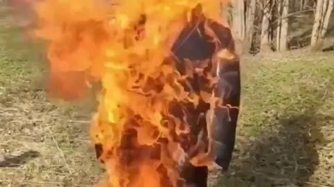 Ukrainian Nazis Burn Effigy of Donald Trump