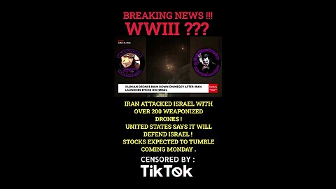 BREAKING NEWS IRAN ATTACKES ISRAEL, WWIII ???