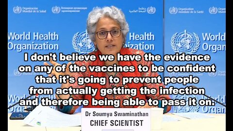 WHO Chief Scientist Says There Is No Evidence That COVID Vaccines Work