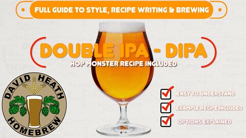 Double IPA DIPA Beer 🍺 Recipe Writing Brewing & Style Guide