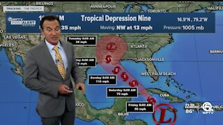 Tropical Depression 9 forms in Caribbean