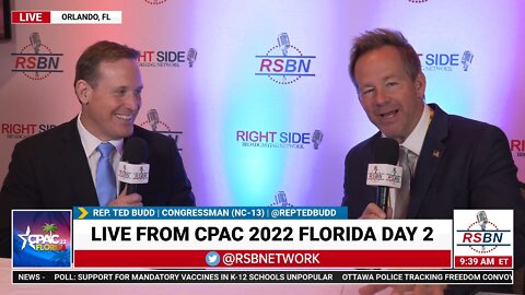 U.S. Congressman for (NC-13) Rep. Ted Budd Interview with RSBN's own Brian Glenn at CPAC 2022 in FL