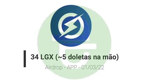 Airdrop - Legion - 34 LGX (~5) por registro e referencia