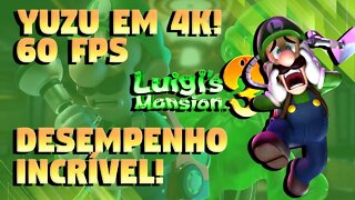 INCRÍVEL DESEMPENHO EM 4K 60 FPS EM LUIGI'S MANSION 3 NO YUZU!