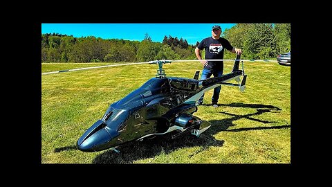 WORLD´S LARGEST RC AIRWOLF BLACK BELL-222 ELECTRIC SCALE 1_3.5 MODEL HELICOPTER FLIGHT DEMONSTRATION