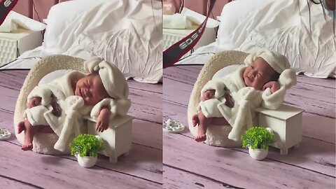 Cute Baby Falls Asleep during Photoshoot