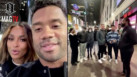 Fans Shocked To See Russell & Ciara Standing In The Middle Of Time Square! 😱