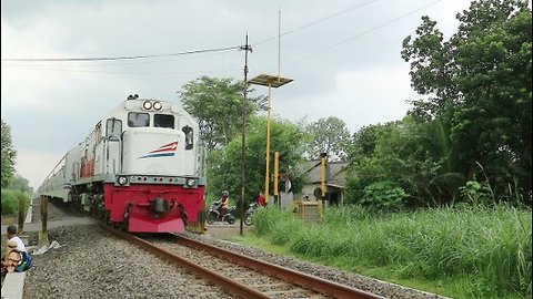 Kereta Api RAPIH DOHO Lokomotif CC 201 77 17 Melintas Desa Ngujang Tulungagung