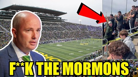 Oregon fans shout ANTI MORMON chant and the media IGNORES it, but believed Rachel Richardson HOAX!