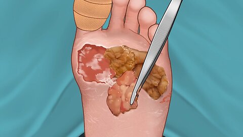 ASMR | Surgery to Remove Large Plantar Warts Animation | Corn Foot Calluse HPV Treatment