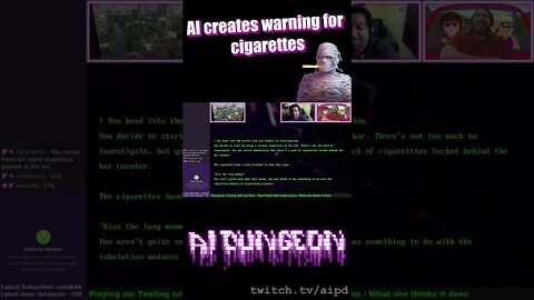 AI creates cigarette warning message | AI Dungeon