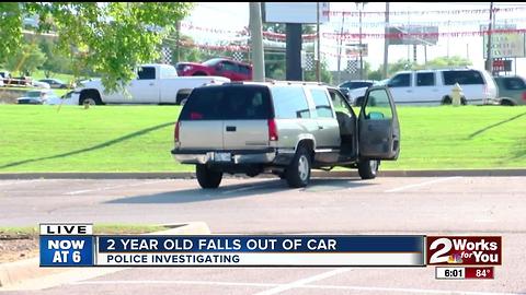 Two year old falls from vehicle in midtown