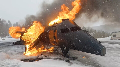 U.S. Marine Corps firefighters train with Norwegian firefighters in Norway