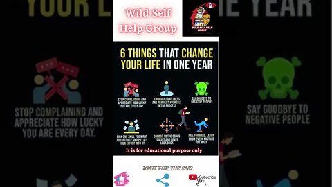 🔥6 things that will change your life in 1 year🔥#shorts🔥#wildselfhelpgroup🔥1 May 2022🔥