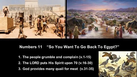 Numbers 11 “So You Want To Go Back To Egypt?” - Calvary Chapel Fergus Falls