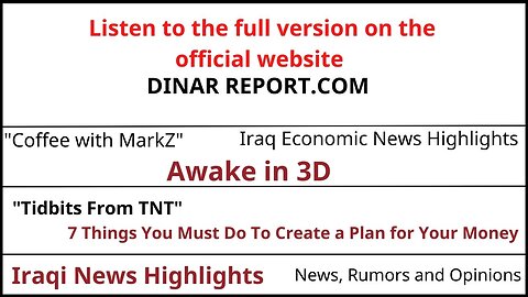 KTFA Members Thoughts on " official cost of a US dollar will be 1.32 Iraqi dinar