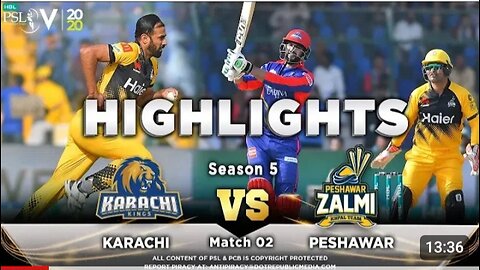 Karachi Kings vs Peshawar zalmi | Full Match Highlights | Match 2| 21 Feb 2020 | HBL PSL 5