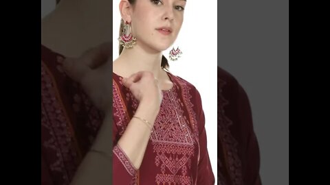 Women's Crepe Regular Kurta VPK1651 Maroon S at Amazon in