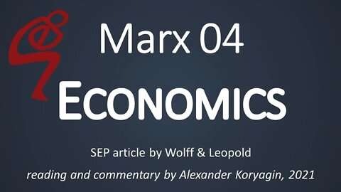 Marx 04: ECONOMICS by Wolff & Leopold [SEP]