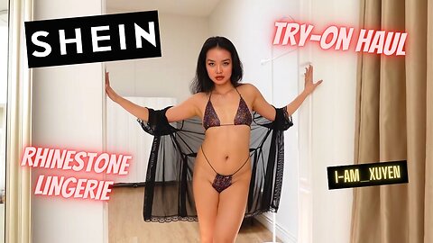 #SHEIN RHINESTONE LINGERIE TRY-ON HAUL | I_AM_XUYEN