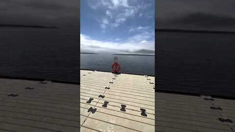 Walking onto the Floating Dock at Victoria Park PEI